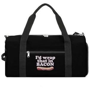 Spek Vlees Reizen Gymtas met Schoenen Compartiment En Natte Zak Grappige Tote Bag Duffel Bag voor Sport Zwemmen Yoga