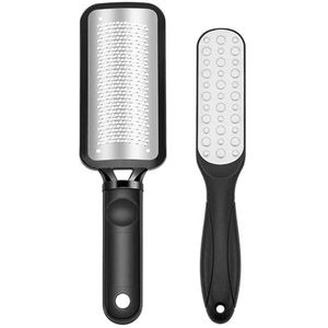 2 Pcs Foot File, Stainless Steel Heel Skin File, Foot Files Callus Remover Foot Scrubber Brusher Suitable For Dry And Wet Skin