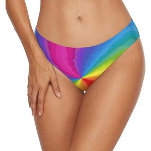 Anantty Badmode voor dames, bikinibroekje, abstracte regenboog, zwembroek, zwemshort voor meisjes en vrouwen, Meerkleurig, L