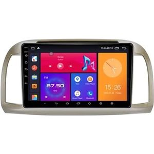 Android 13 Autoradio 9 inch Touch scherm dubbele Din auto stereo voor Nissan March 3 K12 2002-2010 met Bluetooth/FM radio/wifi/USB/stuurwielbediening/GPS(4 Core 4+64G)