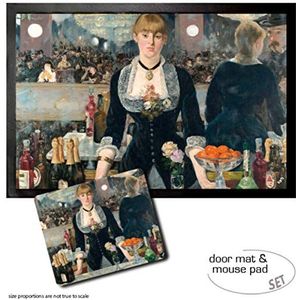 1art1 Edouard Manet, A Bar At The Folies-Bergère, 1881-1882 Deurmat (60x40 cm) + Muismat (23x19 cm) Cadeauset