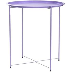 Campingtafel Klaptafel Camping Opklapbaar Dienblad Metalen Bijzettafel Ronde Tafel Opvouwbare Tafel Voor Thuiskamperen Klaptafel Buiten Picknicktafel (Color : Purple, Size : 18.5 * 19.5in)