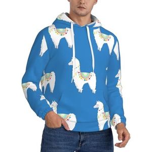 TTIGLHOH Lama Winter Hoodies Voor Mannen Fleece Gevoerde Sherpa Trui Kangoeroe Pocket Comfort Fit, Winter Sweatshirt, Zwart, M