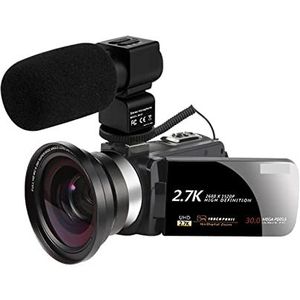 Videocamera Camcorder Digitale videocamcorder 3 0MP Digitale vloggencamera met microfoon touchscreen 16 x Digital Zoom Video Recorder Camera for video -opname Multifunctionele vlogcamera(64GB SD card,