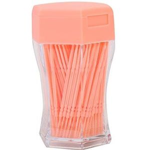 Huishoudelijke tandenstoker Tandenstoker met dubbele kop voor het verwijderen van tandsteen van voedselresten(Elegant orange)