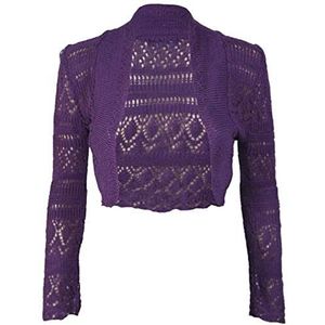 Fashion's eiland dames gehaakte open voorzijde Bolero Shrug Womens lange mouw gewas vest