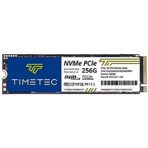 Timetec 256 GB SSD NVMe PCIe Gen3x4 8 Gb/s M.2 2280 3D NAND Hoogwaardige SLC-cache lees-/schrijfsnelheid tot 2.000/1.600 MB/s interne solid-state drive voor pc, laptop en desktop (256 GB)