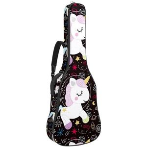 Niaocpwy Art Pauwenveer Patroon Elegante Gitaartassen 0.4 Inch Dikke Padding, Waterdichte Elektrische Gitaar Case 40 41 42 Inch Gigbag met Back Hanger Loop en 2 Zakken, MultiColor 08, 42.9x16.9x4.7