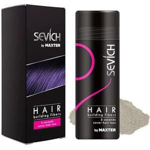Haarvezels - Verbergt Onmiddellijk Haarverlies, 100% Natuurlijke Katoenvezelpoeder voor Mannen en Vrouwen - Grijs 25g