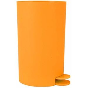 MSV Pedaalemmer - kunststof - oranje - 3L - klein model - 15 x 27 cm - Badkamer/toilet