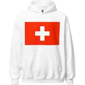 Pixelforma Hoodie met Zwitserse vlag en wapen, Wit, M