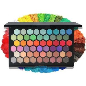 LHLXZQ 54 kleuren oogschaduw palet, multi-color make-up palette set, matte, flash parel en neon eyeshadow palette, dagelijks feest makeup tray#2
