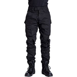 YuanDian Tactische camouflagebroek voor heren, outdoor, meerdere zakken, ademend, waterdicht, legergevecht, camo, trekking, jagen, wandelen, kamperen, cargo, werkbroek, zwart, 34