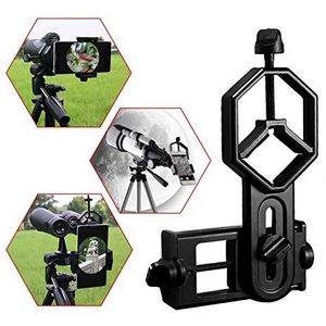 Astromania universele mobiele telefoon adapter mount ondersteuning verrekijker monoculaire spotting scope telescoop en microscoop optisch apparaat - zwart