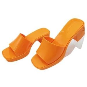 Sandalen, Crystal Jelly High Heel Sandalen for Dames – Zomerstrandpantoffels for Stijlvol Comfort Doucheschoenen(Yellow,41 EU)