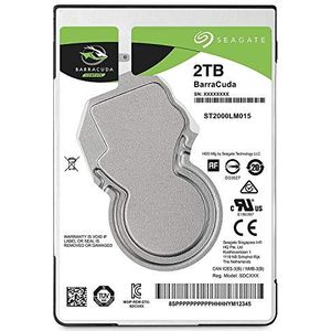 Seagate BarraCuda ST2000LM015 2.5"" SATA III HDD, Zilver, 2 TB