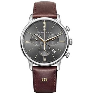 Maurice Lacroix Heren chronograaf kwarts horloge met lederen armband EL1098-SS001-311-1, Riemen.