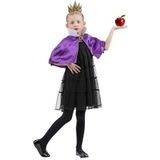 Koning Prins & Adel Kostuums | Boze Koningin Cape Met Kroon Kind Meisje | One Size | Halloween | Verkleedkleding