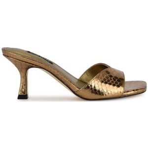NINE WEST Rokke sandaal met hak voor dames, Bronzen slang 750, 37 EU
