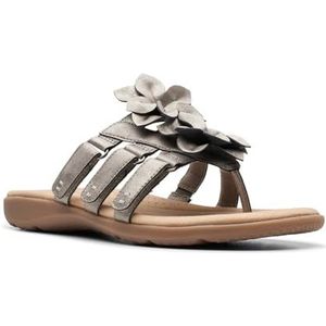 Clarks Elizabelle Mae Teenslippers voor dames, Tinnen Metallic Synthetisch, 37.5 EU