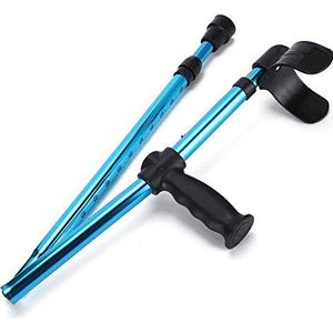 Onderarmkruk, draagbare handstokwandelstok, verstelbare wandelstokken en wandelstokken, onderarmstokkruk voor senioren met een handicap (blauw)