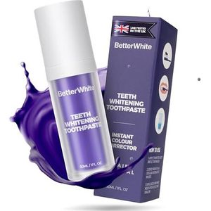 Betterwhite Purple Teeth Whitening Toothpaste for Yellow Teeth | Colour Corrector with Stain Removal | Enamel Safe, Gentle Daily Use, Brightening Purple Toothpaste for a Natural White Smile - 30ml
