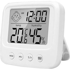 LCD Elektronische Digitale Temperatuur Vochtigheidsmeter Thermometer Hygrometer Indoor Outdoor Weerstation Klok(Type A No Backlight)