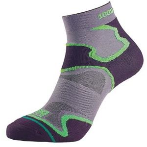 1000 Mile - Fusion Anklet - Sportsokken - Grijs/Groen - Heren