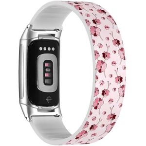 RYANUKA Solo Loop band compatibel met Fitbit Charge 5 / Fitbit Charge 6 (Elegant Orchidee) rekbare siliconen band band accessoire, Siliconen, Geen edelsteen
