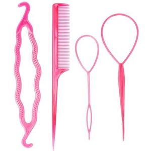 Draagbare Franse Braid Tool Loop Staart Kam Set Pin Tail Vlechten Kammen Haar Styling Tool