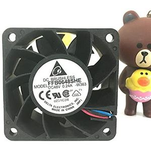 DELTA FFB0648SHE 6038 6cm DC48V 0.24A 3-Wire double ball cooling fan