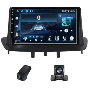 Autoradio 2Din Bluetooth met Carplay en Android Auto,geldt voor Renault Samsung Megane 3 2008-2014 9 inch met touchscreen stereo auto ondersteunt stuurbediening Achteruitrijcamera(NF-5)