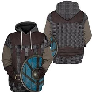 Viking 3D Odin Tattoos Printed Rune Sweatshirt, Harajuku Hooded Pullover Raven Casual Jacket