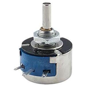 1 x enkele toren spiraalpotentiometer WX14-12 3W 1K 2K2 4K7 5k1 10K 22K met knop (beige, 4K7)