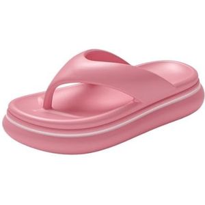 ZOIKOM Dames dikke zolen zachte zool comfortabele visgraat slippers casual strandschoenen voor vrouwen, roze, 39 EU