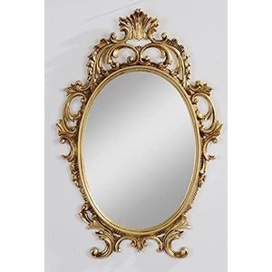artissimo Decoratieve barok wandspiegel goud ovaal spiegel antieke spiegel klassieke badkamerspiegel 43x27 Prunk spiegel C531