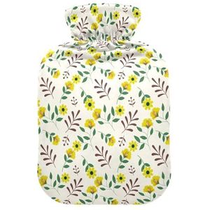 LI ZHI XIN PVC warmwaterkruik met fluwelen deksel 1L 2L kleine middelgrote tropische planten bladeren