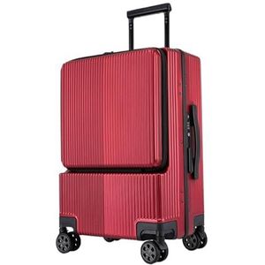 Koffer Trolleybagage met aluminium frame, zakenreiskoffer op wielen, koffer met laptoptas (Color : Aluminium frame8, Size : 20inch)