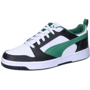 PUMA Rebound V6 lage sneaker, uniseks, zwart en wit, maat 45 EU