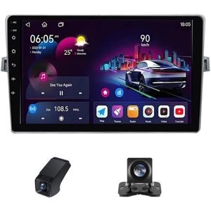 Draadloze Carplay Android 14 Autoradio 2Din 9inch autoradio geldt voor Toyota Verso R20 2009-2018 met Android Auto GPS-navigatie 9 inch met Bluetooth FM-radio/Achteruitrijcamera(X2)