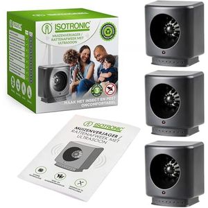 ISOTRONIC set van 3 muizenverjagers ultrasone rattenverjager muizenverjager dierenverjager knaagdierenverjager huis kelder zolder muizenverjager zonder chemicaliën muizenval 230V