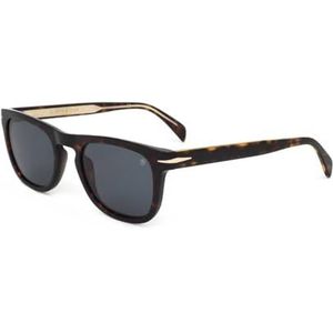 David Beckham - DB 7077/S - Zonnebril - Havana - Acetaat - Blauwe Lenzen