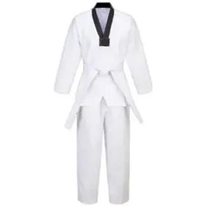 Karate vechtsportkleding Unisex Judo Gi for volwassenen, wit katoen, lange mouwen, maten 150-190 cm(190cm)