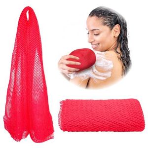 Adeton Afrikaanse netspons, exfoliërende wasdoek, lichaamscrub, lange badspons, echt, authentiek, sapo, douchebadaccessoires, rugvoet hoofdhuid scrub, platte dode huidverwijderaar (snoep)