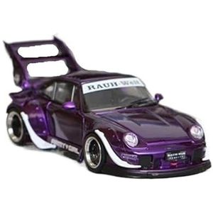 1/64 Voor RWB 993 Druif Paars Diecast Model Auto Speelgoed (Color : B, Size : With box)