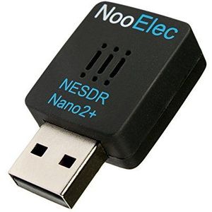 NESDR Nano 2+ Tiny Black RTL-SDR USB-set (RTL2832U + R820T2) met Ultra-Low Phase Noise 0.5PPM TCXO & MCX-antenne. Door software gedefinieerde radio, compatibel met DVB-T en ADS-B, ESD-veilig