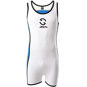 CSMARTE Jockstrap turnpakje voor heren Jumpsuits Worstelen Singlet Bodysuit Badmode Wit, XL, Wit
