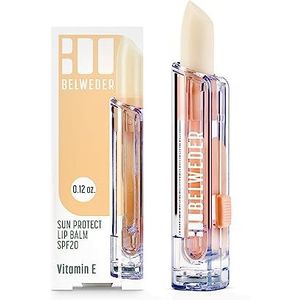 BELWEDER - Zonnebescherming Lippenbalsem SPF20 met Vitamine E - Lippenverzorging met Zonnebescherming voor zee en Bergen - Beschermend en Herstellend - Transparante Lip Balm Unisex (1 stuk 3,5g)