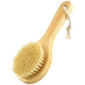 De korte Borstel van het Handvatlichaam, Natuurlijke Borstels Houten Bad Schouder Achter Exfoliërende Droge Borstelende Huidzorg