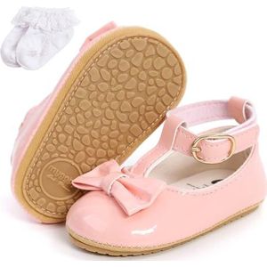 Baby meisjes prinses schoenen Baby eerste wandelschoenen Toddler Mary Jane schoenen Infant PU leer Prewalkers met sok voor 0-6 maanden
